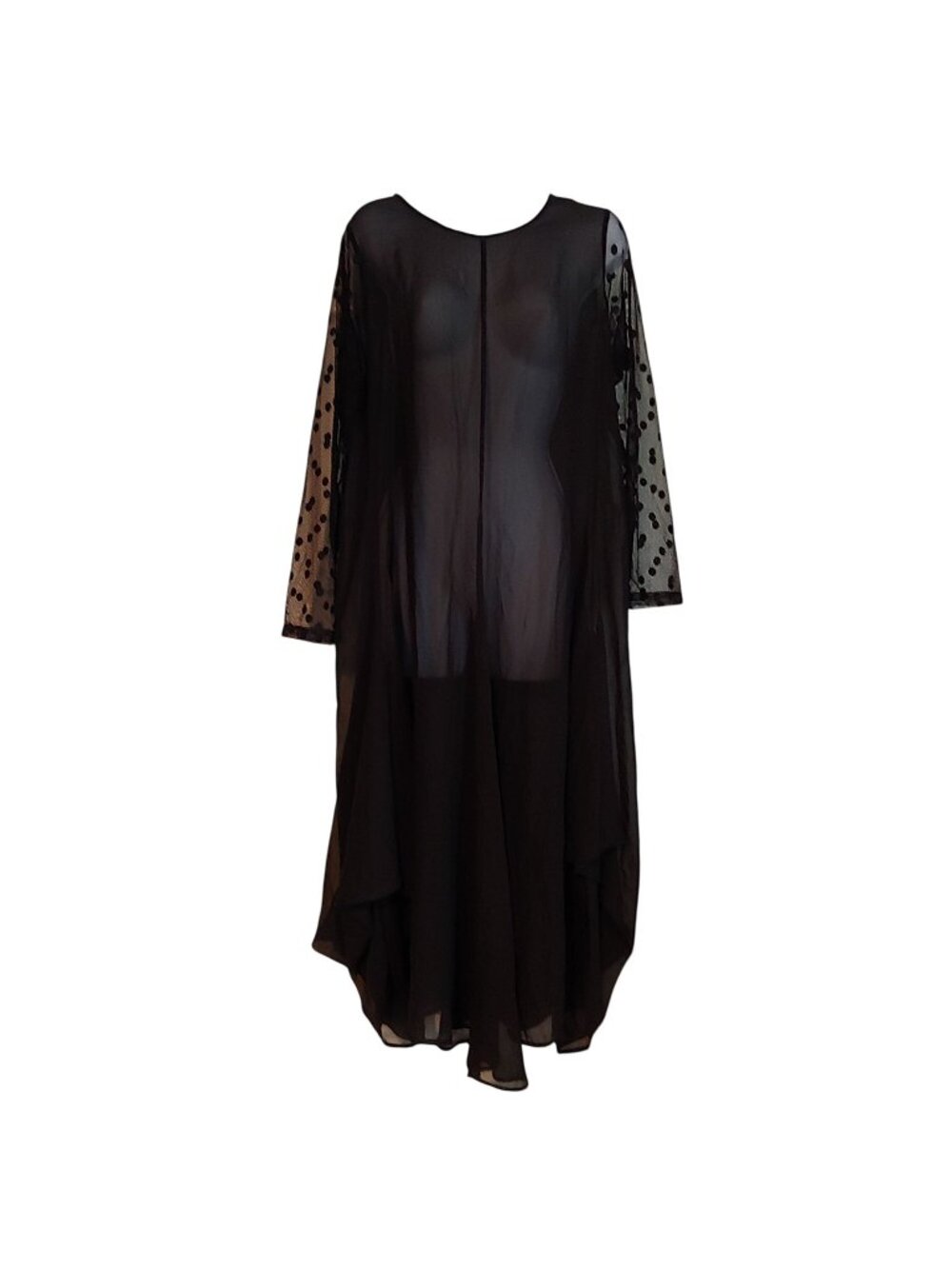 Comfy USA Sheer Black Maxi Dress Layer Witchy Ren Fair Gothic S